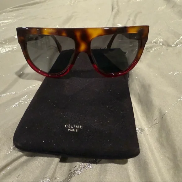 Authentic like new Céline Tortoise Shell Sunglasses Celine Acetate Square Sunglasses CL401301 Tortoise 1776216  main image 4